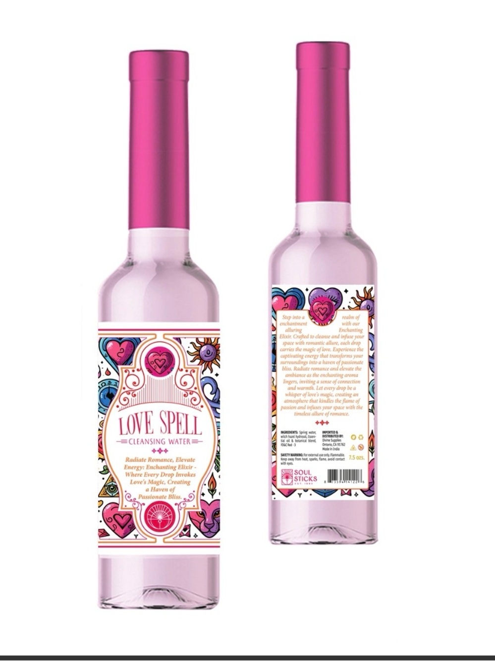 Love Spell Cleansing Water – Pink Bottle